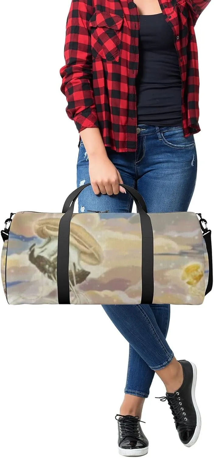 Sports Gym Bag for Women and Men Waterproof Bright Colourful Sky Duffel Bag Lightweight Carryon Traveling Boarding Gripsack