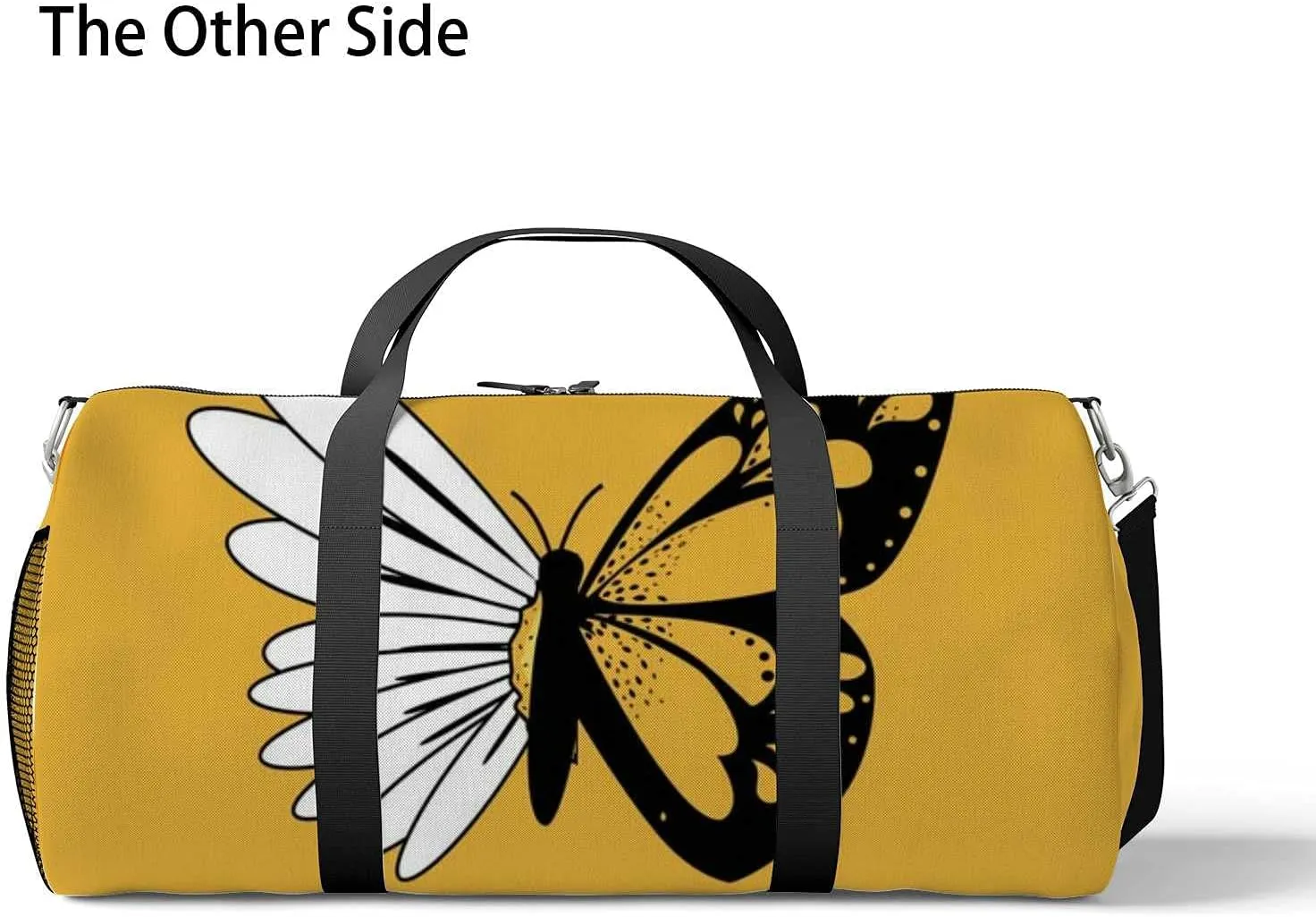 Sports Gym Bag for Women and Men Waterproof Butterflies Daisy Flower Duffel Bag Lightweight Carryon Traveling Boarding Gripsack