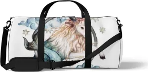 Sports Gym Bag for Women and Men Waterproof Capricorn Zodiac Symbol Watercolor Duffel Bag Lightweight Carryon Traveling Boarding Gripsack