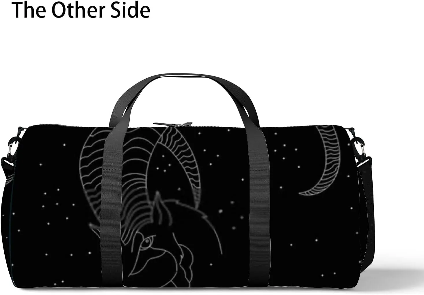 Sports Gym Bag for Women and Men Waterproof Capricorn Zodiac White Black Duffel Bag Lightweight Carryon Traveling Boarding Gripsack