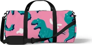 Sports Gym Bag for Women and Men Waterproof Cartoon Dinosaur Green Duffel Bag Lightweight Carryon Traveling Boarding Gripsack