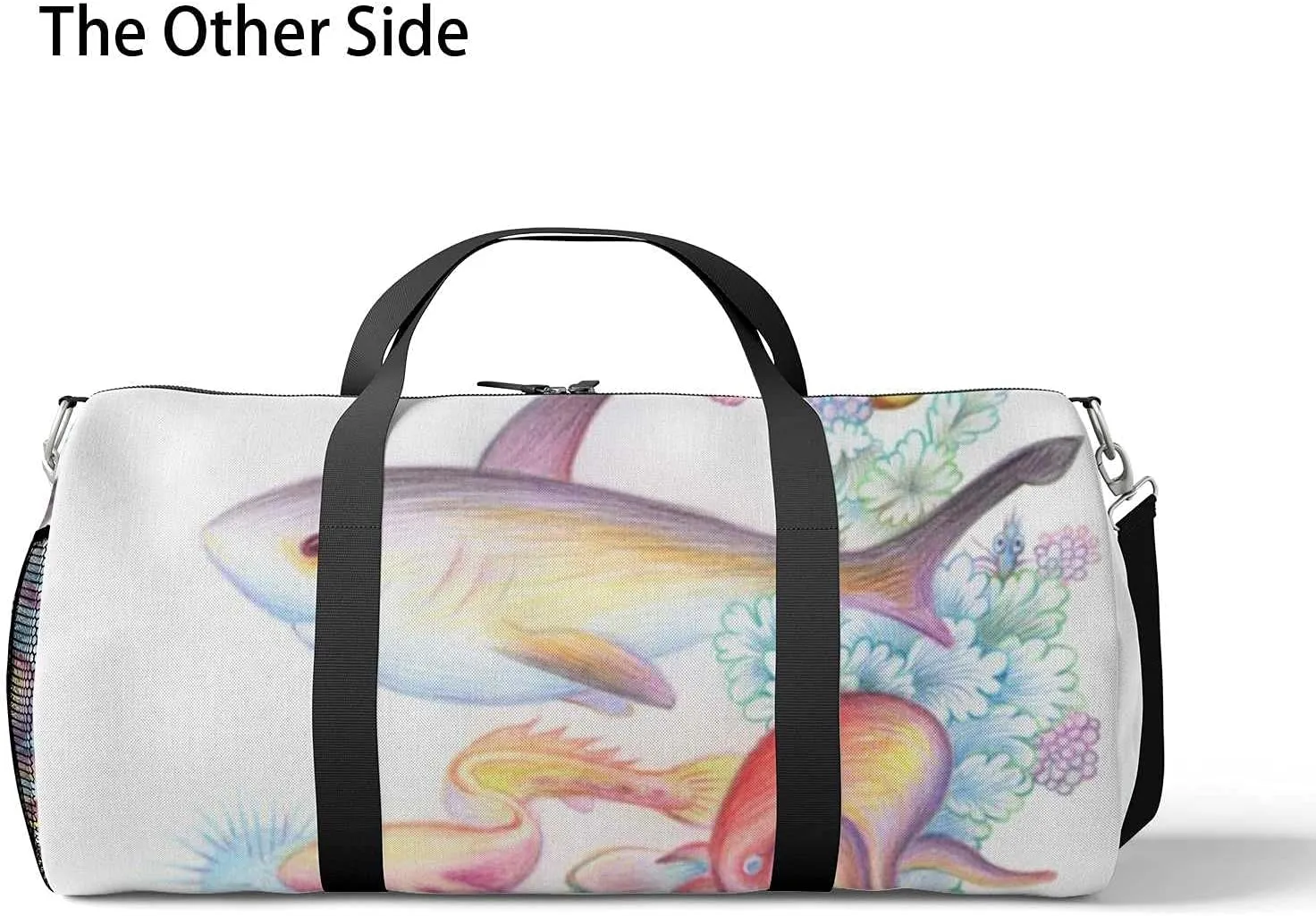 Sports Gym Bag for Women and Men Waterproof Colorful Marine World Duffel Bag Lightweight Carryon Traveling Boarding Gripsack