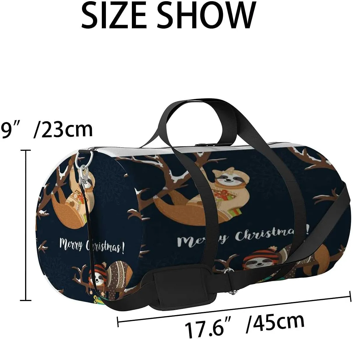 Sports Gym Bag for Women and Men Waterproof Cute Baby Sloths Funny Dressed Duffel Bag Lightweight Carryon Traveling Boarding Gripsack