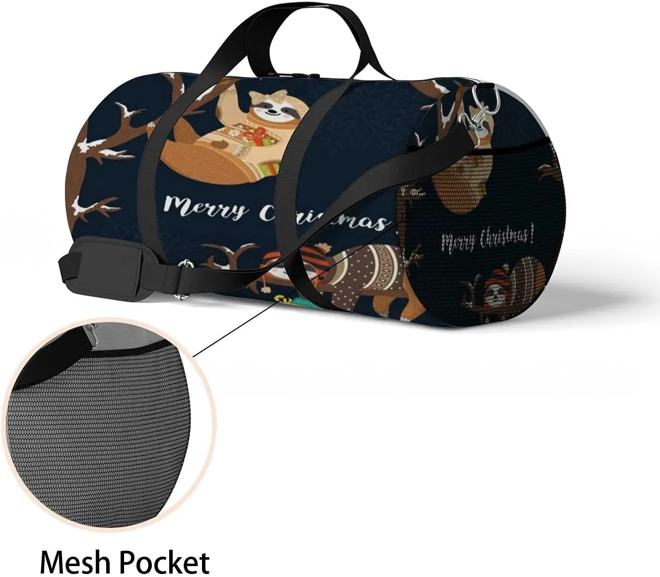 Sports Gym Bag for Women and Men Waterproof Cute Baby Sloths Funny Dressed Duffel Bag Lightweight Carryon Traveling Boarding Gripsack