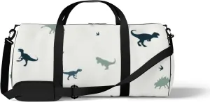 Sports Gym Bag for Women and Men Waterproof Cute Cartoon Dinosaurs Green Duffel Bag Lightweight Carryon Traveling Boarding Gripsack