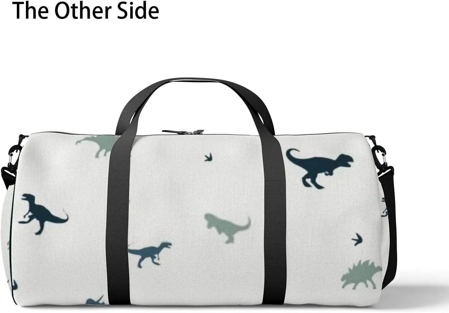 Sports Gym Bag for Women and Men Waterproof Cute Cartoon Dinosaurs Green Duffel Bag Lightweight Carryon Traveling Boarding Gripsack