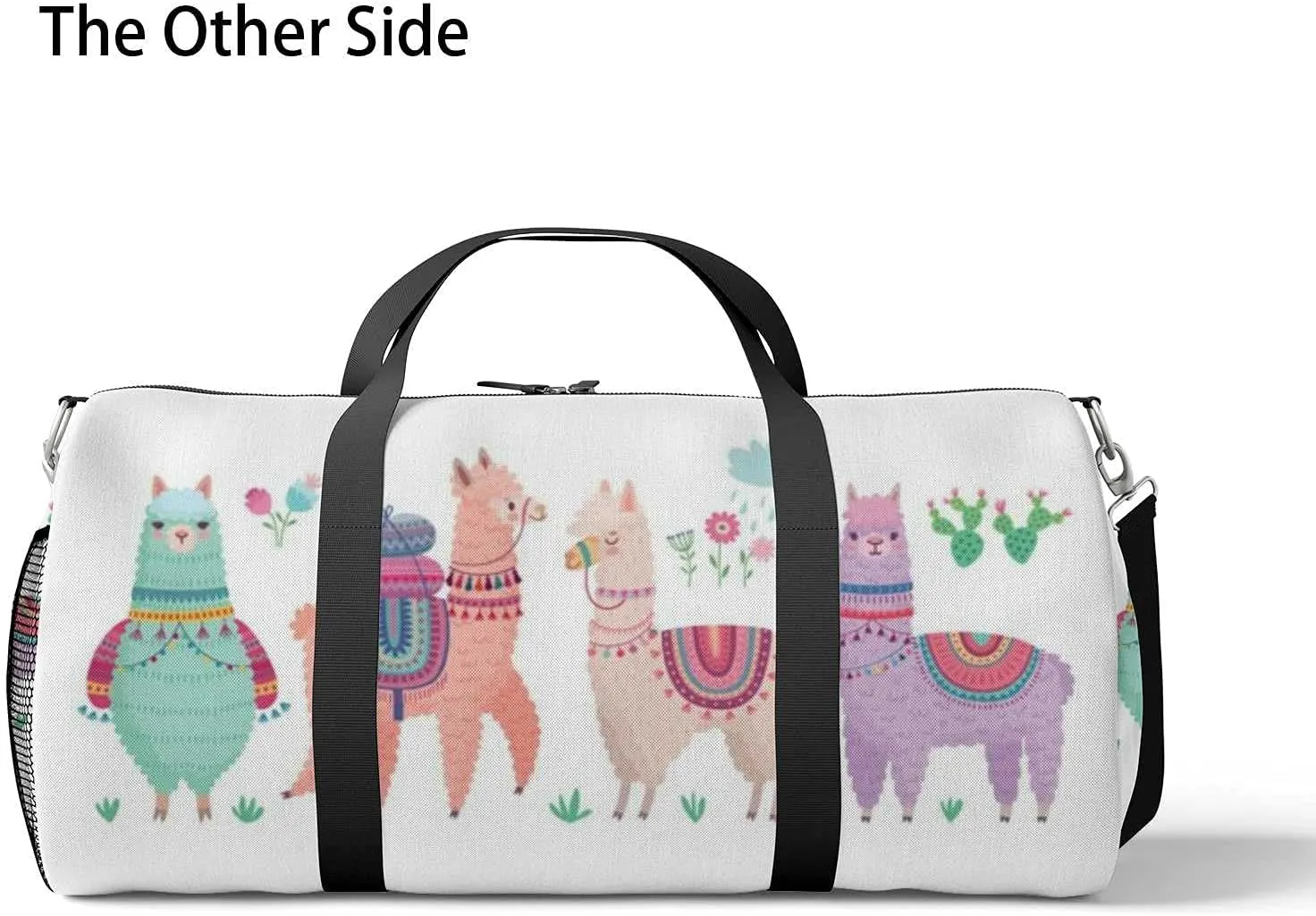 Sports Gym Bag for Women and Men Waterproof Cute Llamas Funny Characters Duffel Bag Lightweight Carryon Traveling Boarding Gripsack