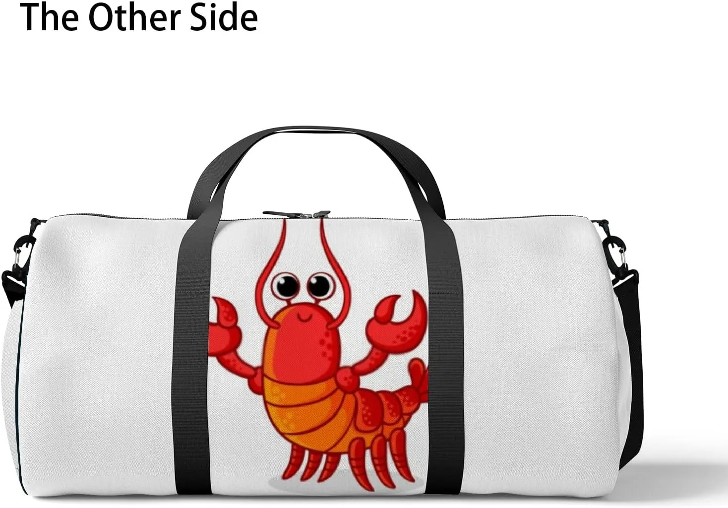 Sports Gym Bag for Women and Men Waterproof Cute Red Lobster Cartoon Style Duffel Bag Lightweight Carryon Traveling Boarding Gripsack