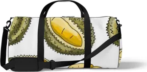 Sports Gym Bag for Women and Men Waterproof Durians Pattern Duffel Bag Lightweight Carryon Traveling Boarding Gripsack