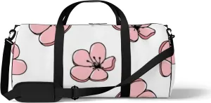 Sports Gym Bag for Women and Men Waterproof Floral Pattern Pastel Colors Duffel Bag Lightweight Carryon Traveling Boarding Gripsack