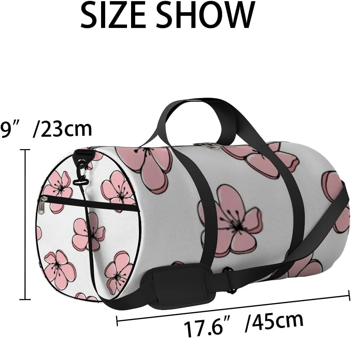 Sports Gym Bag for Women and Men Waterproof Floral Pattern Pastel Colors Duffel Bag Lightweight Carryon Traveling Boarding Gripsack