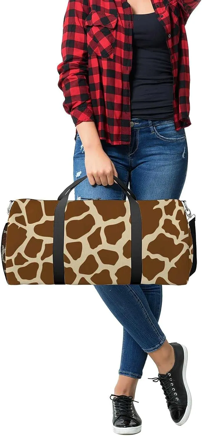 Sports Gym Bag for Women and Men Waterproof Giraffe Skin Egg Color Stripe Duffel Bag Lightweight Carryon Traveling Boarding Gripsack