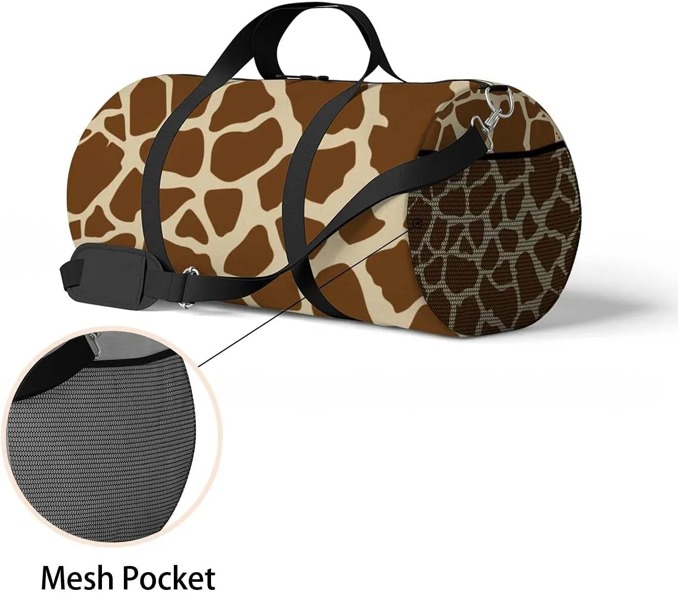 Sports Gym Bag for Women and Men Waterproof Giraffe Skin Egg Color Stripe Duffel Bag Lightweight Carryon Traveling Boarding Gripsack
