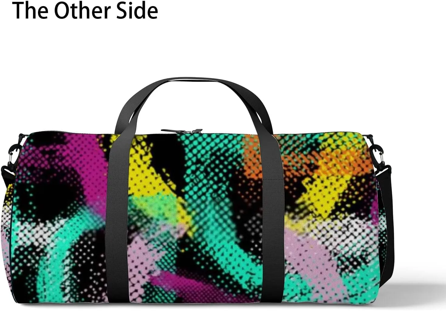 Sports Gym Bag for Women and Men Waterproof Halftone Alphabet Duffel Bag Lightweight Carryon Traveling Boarding Gripsack