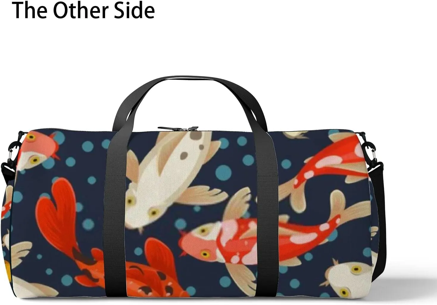 Sports Gym Bag for Women and Men Waterproof Koi Carp Pattern Duffel Bag Lightweight Carryon Traveling Boarding Gripsack