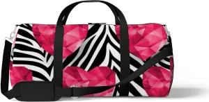 Sports Gym Bag for Women and Men Waterproof Pattern Zebra Print Duffel Bag Lightweight Carryon Traveling Boarding Gripsack