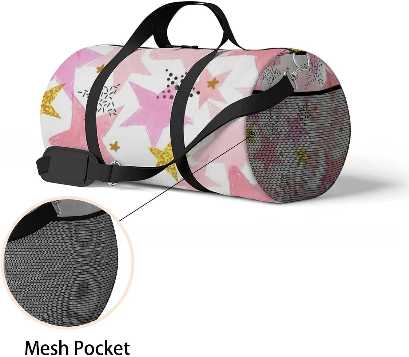 Sports Gym Bag for Women and Men Waterproof Stars Pattern Background Watercolor Duffel Bag Lightweight Carryon Traveling Boarding Gripsack