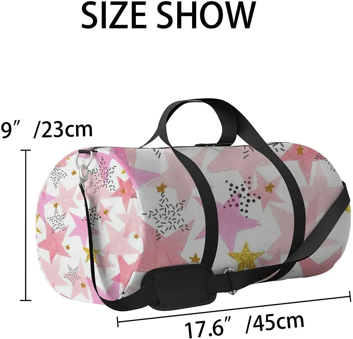Sports Gym Bag for Women and Men Waterproof Stars Pattern Background Watercolor Duffel Bag Lightweight Carryon Traveling Boarding Gripsack