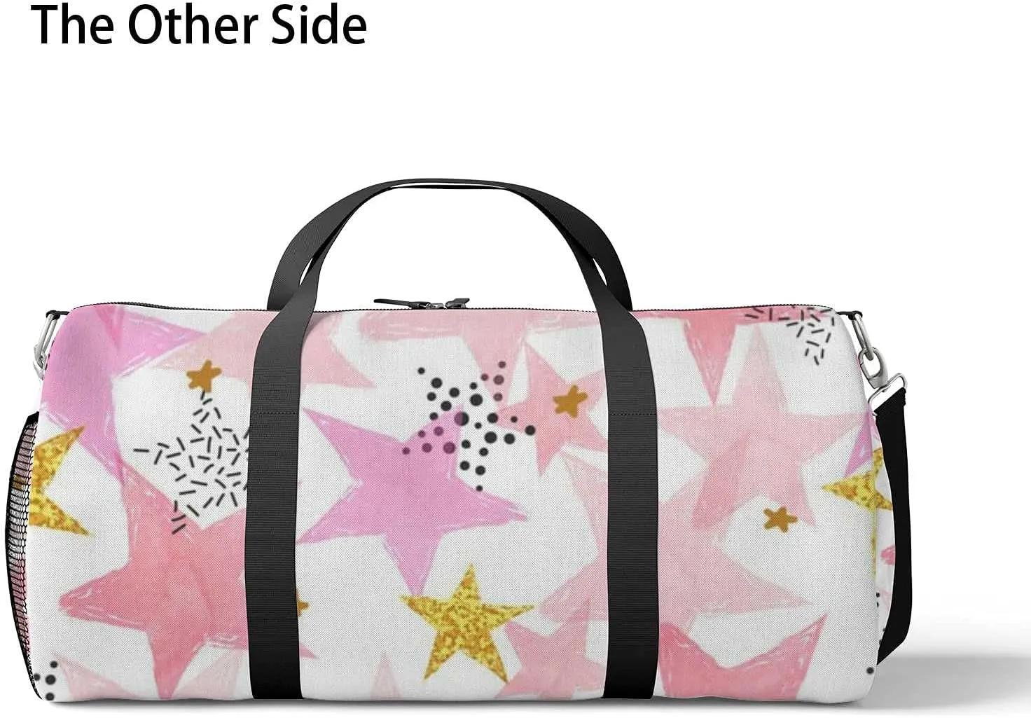 Sports Gym Bag for Women and Men Waterproof Stars Pattern Background Watercolor Duffel Bag Lightweight Carryon Traveling Boarding Gripsack