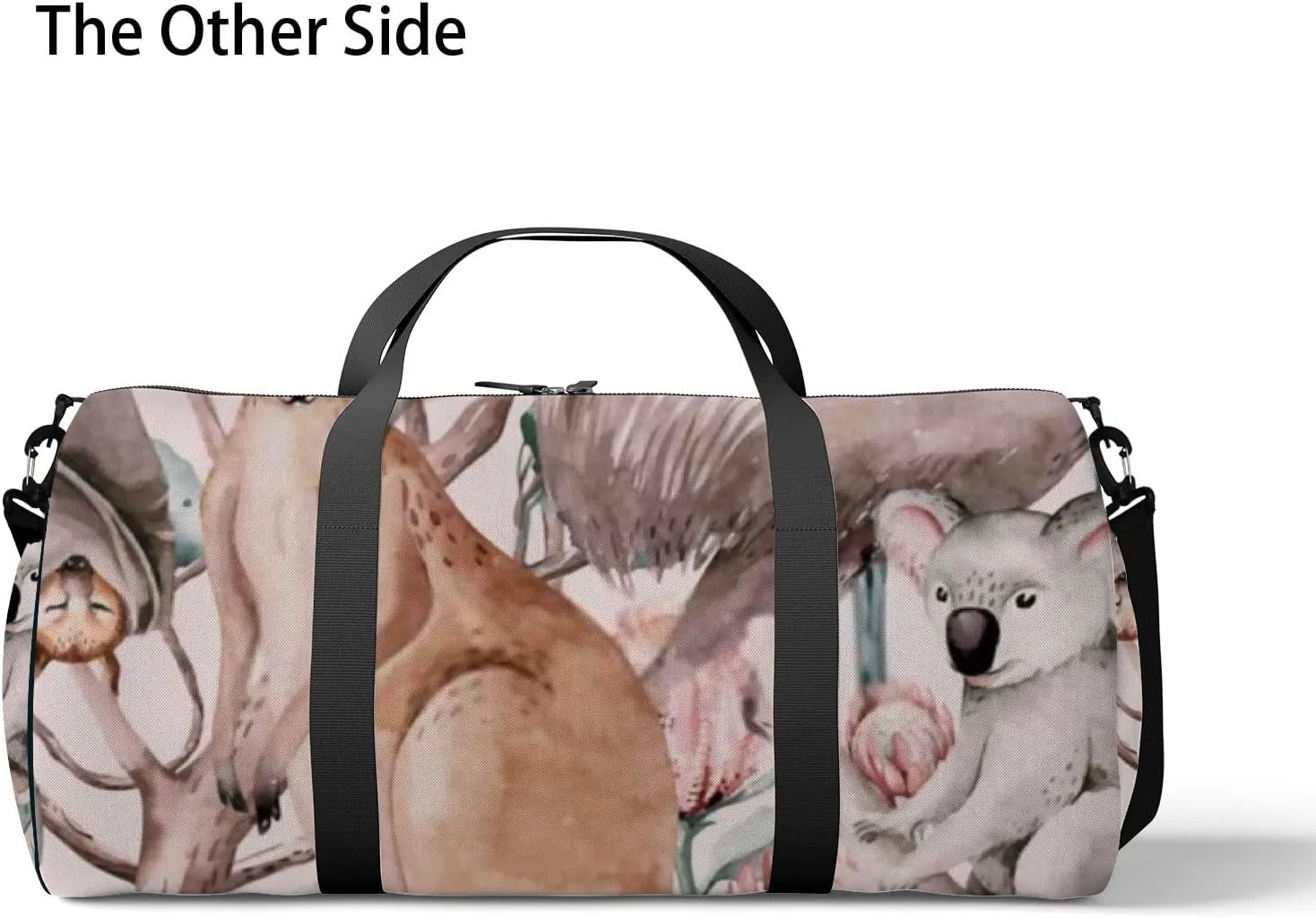 Sports Gym Bag for Women and Men Waterproof Watercolor Cartoon Kangaroo Duffel Bag Lightweight Carryon Traveling Boarding Gripsack