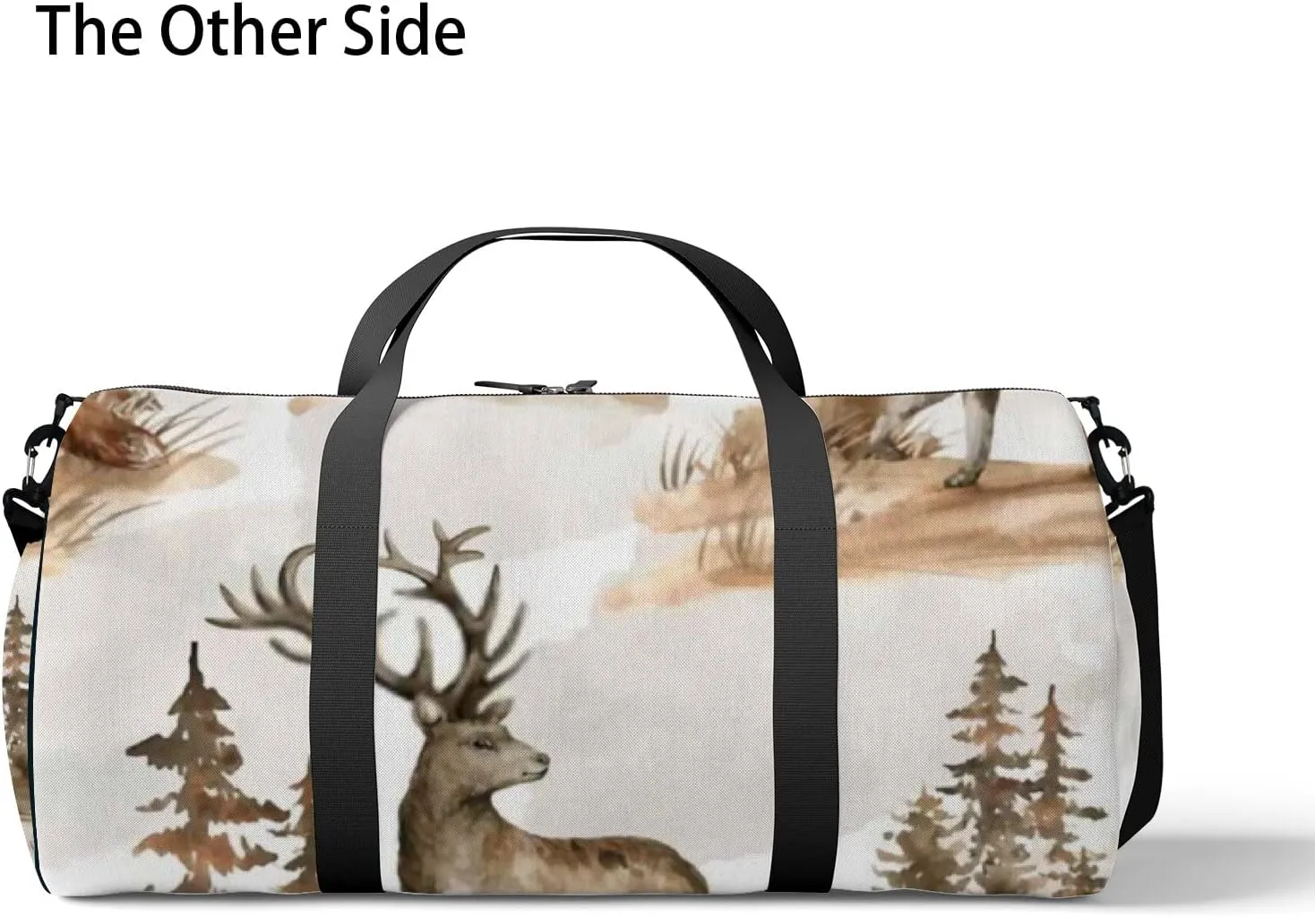 Sports Gym Bag for Women and Men Waterproof Watercolor Deer Wildlife Duffel Bag Lightweight Carryon Traveling Boarding Gripsack