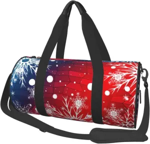 Sports Gym Duffle Bag Christmas Snow Foldable Lightweight Travel Bag
