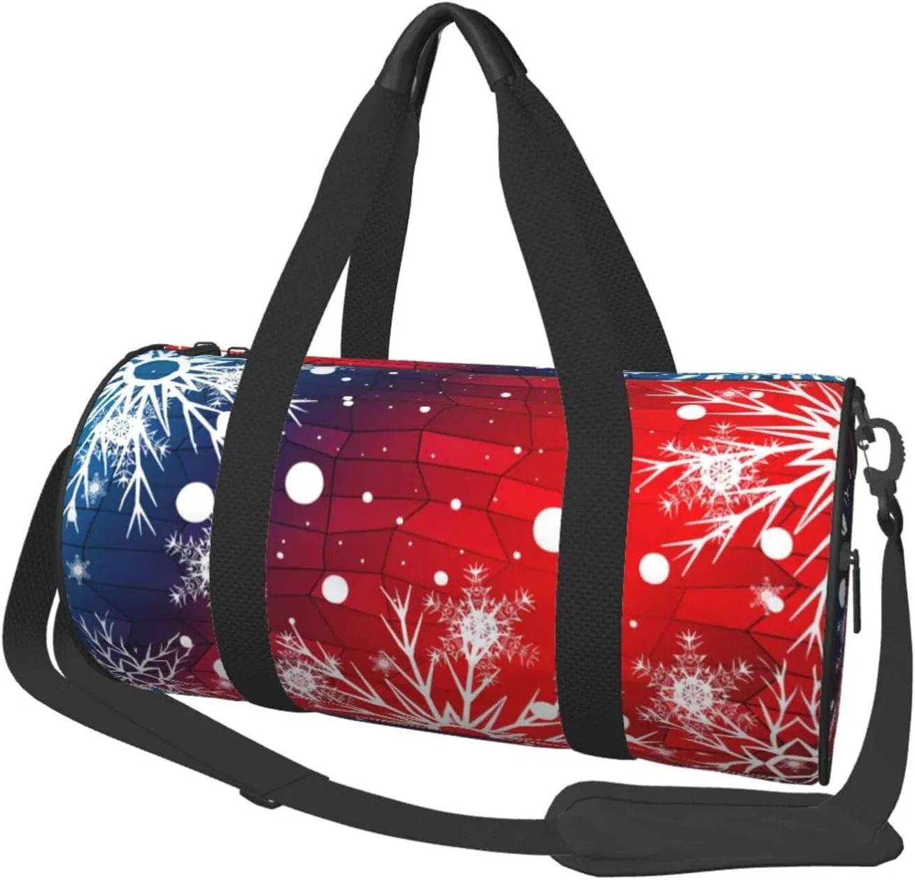 Sports Gym Duffle Bag Christmas Snow Foldable Lightweight Travel Bag