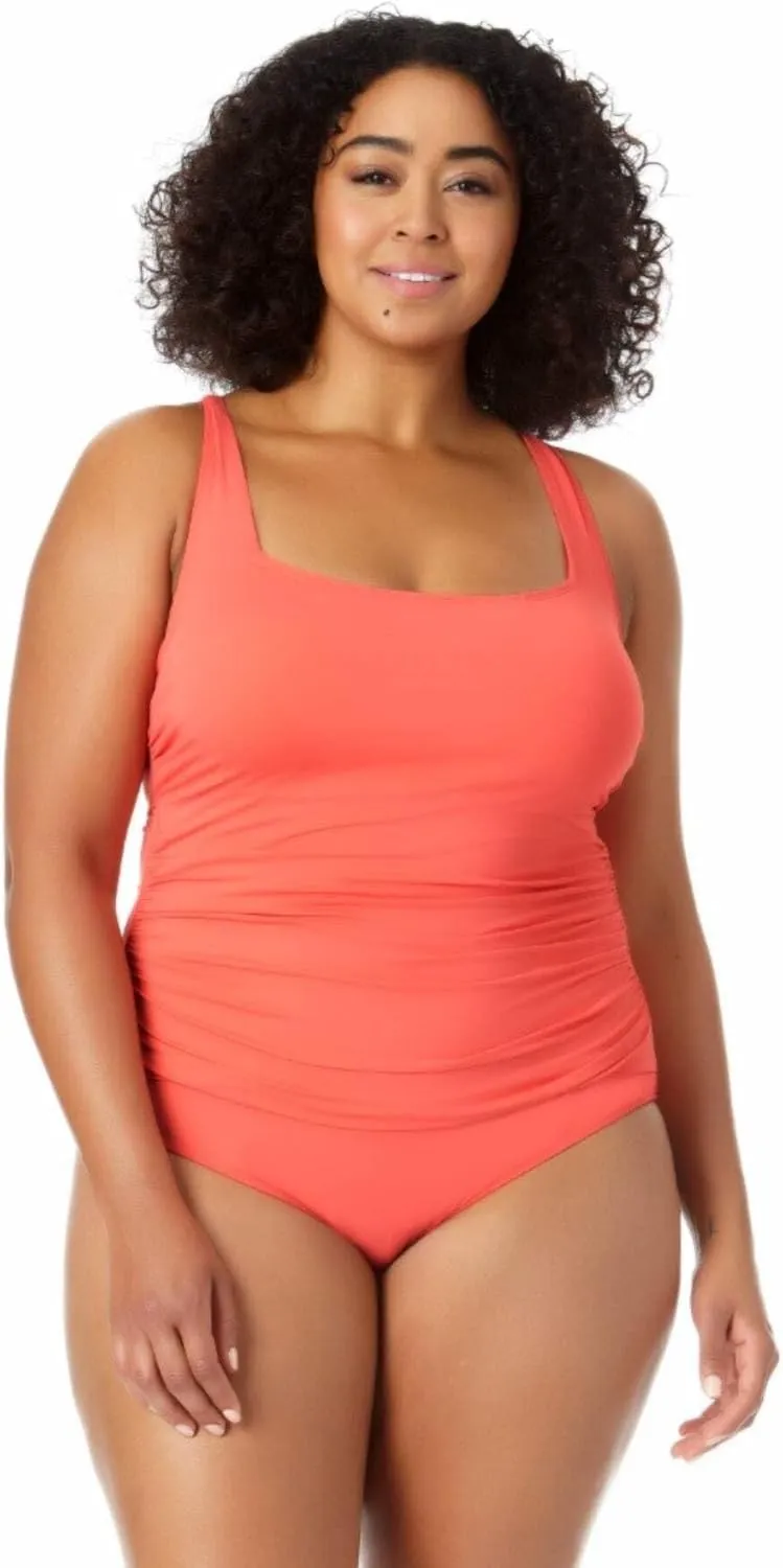 Square Neck Shirred One Piece