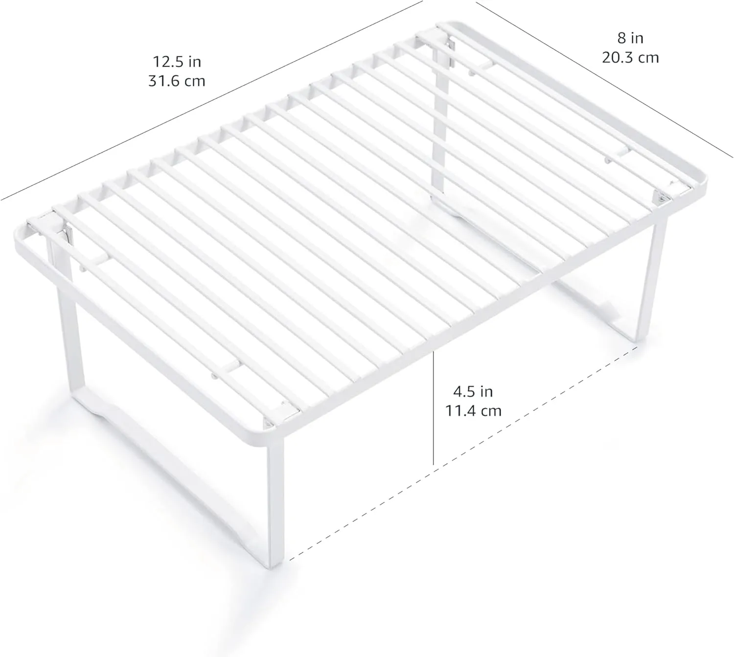 Stackable Metal Kitchen Storage Shelves, Cabinet Shelf Organizers Spice Rack（Set of 2 ）