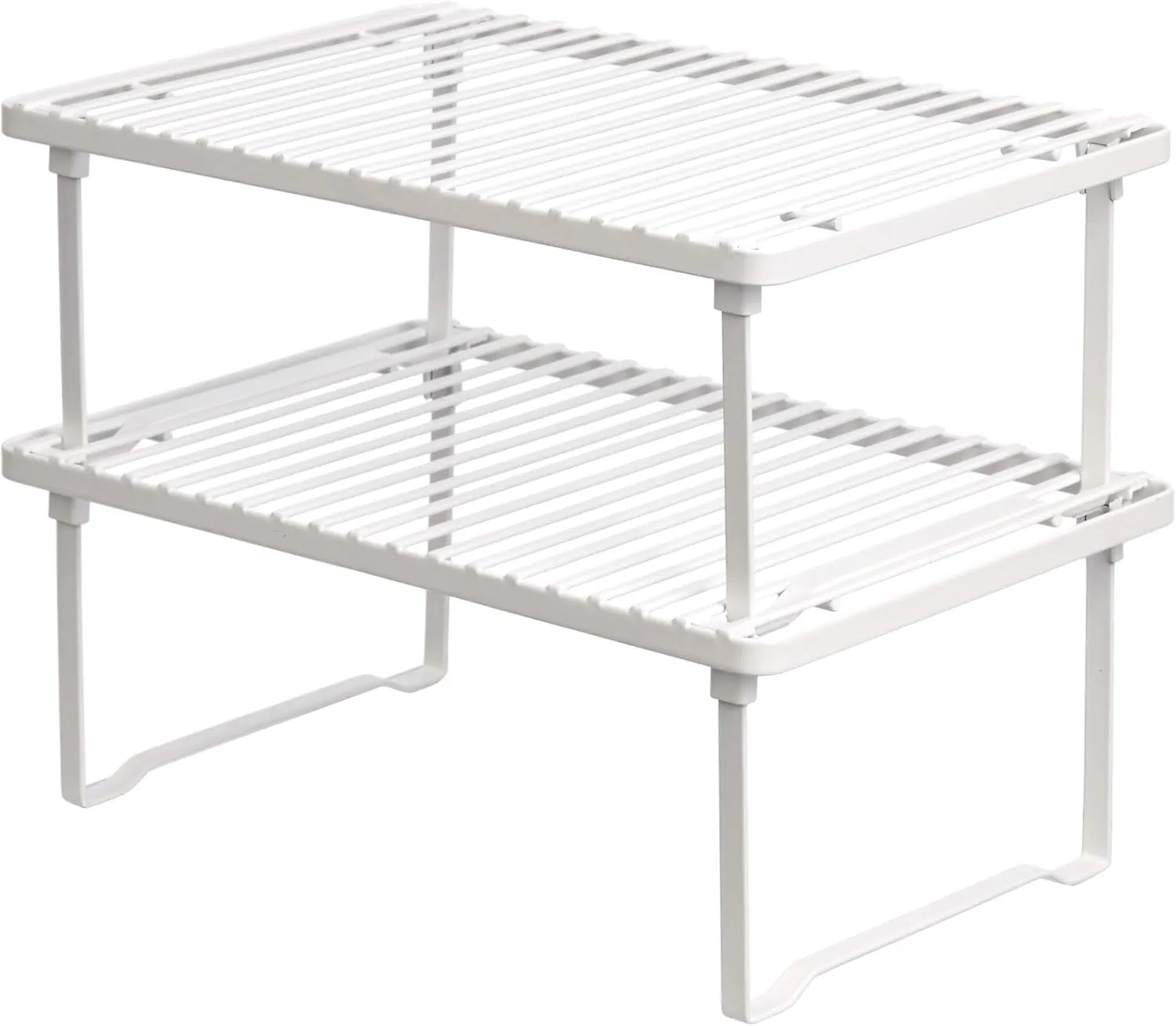 Stackable Metal Kitchen Storage Shelves, Cabinet Shelf Organizers Spice Rack（Set of 2 ）