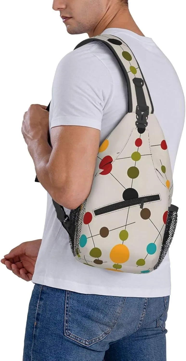Sticks And Bubbles Chest Sling Bag Crossbody Shoulder Backpack Bag Gym Cycling Travel Hiking Daypack Cross Bag