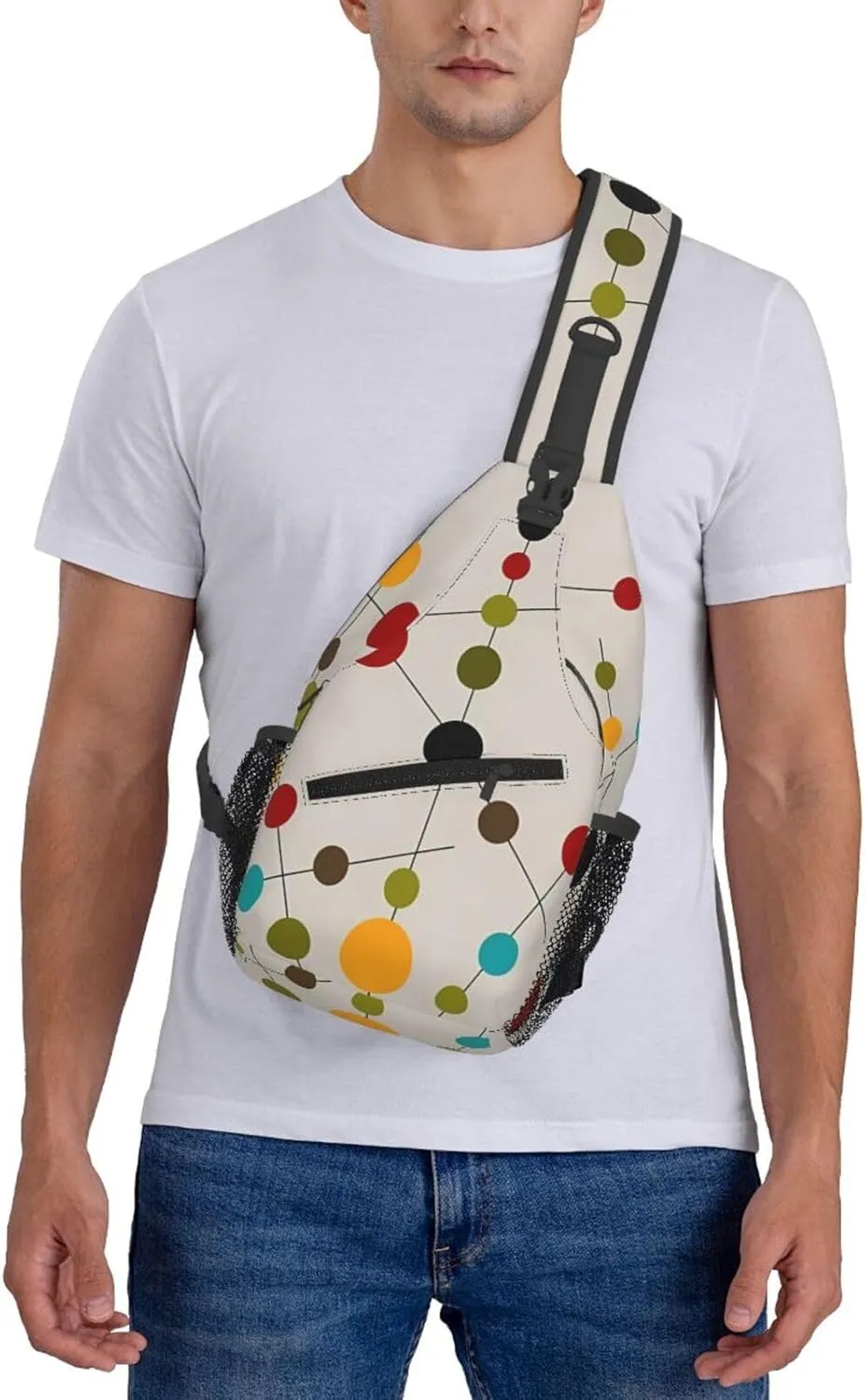 Sticks And Bubbles Chest Sling Bag Crossbody Shoulder Backpack Bag Gym Cycling Travel Hiking Daypack Cross Bag