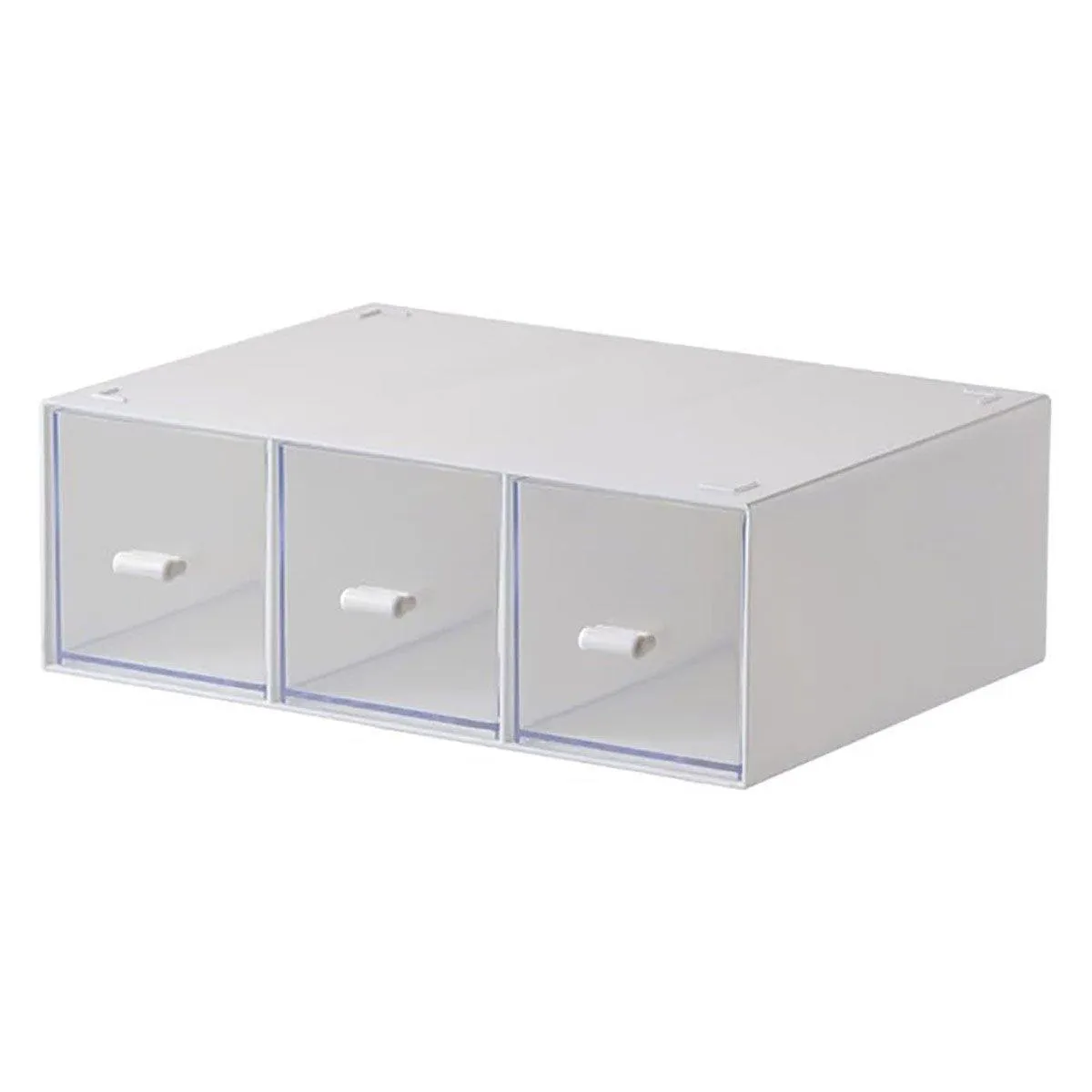 Storage Box 3Drawers DIY Desktop Plastic Transparent Coffee Sugar Jewelry Box
