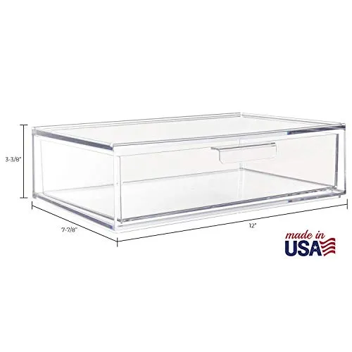 STORi Audrey Stackable Cosmetic Organizer Drawer 12" Wide | Clear