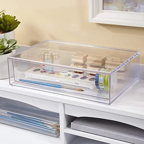 STORi Audrey Stackable Cosmetic Organizer Drawer 12" Wide | Clear