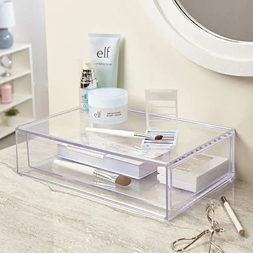 STORi Audrey Stackable Cosmetic Organizer Drawer 12" Wide | Clear