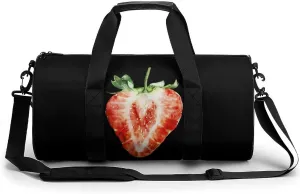 Strawberry Watercolor Novelty Large Duffel Bag Lightweight Gym Bag Travel Tote Bags