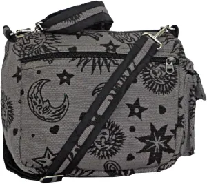 Sun Moon Stars and Planets Celestial Hippie Boho Crossbody Single Shoulder Bag