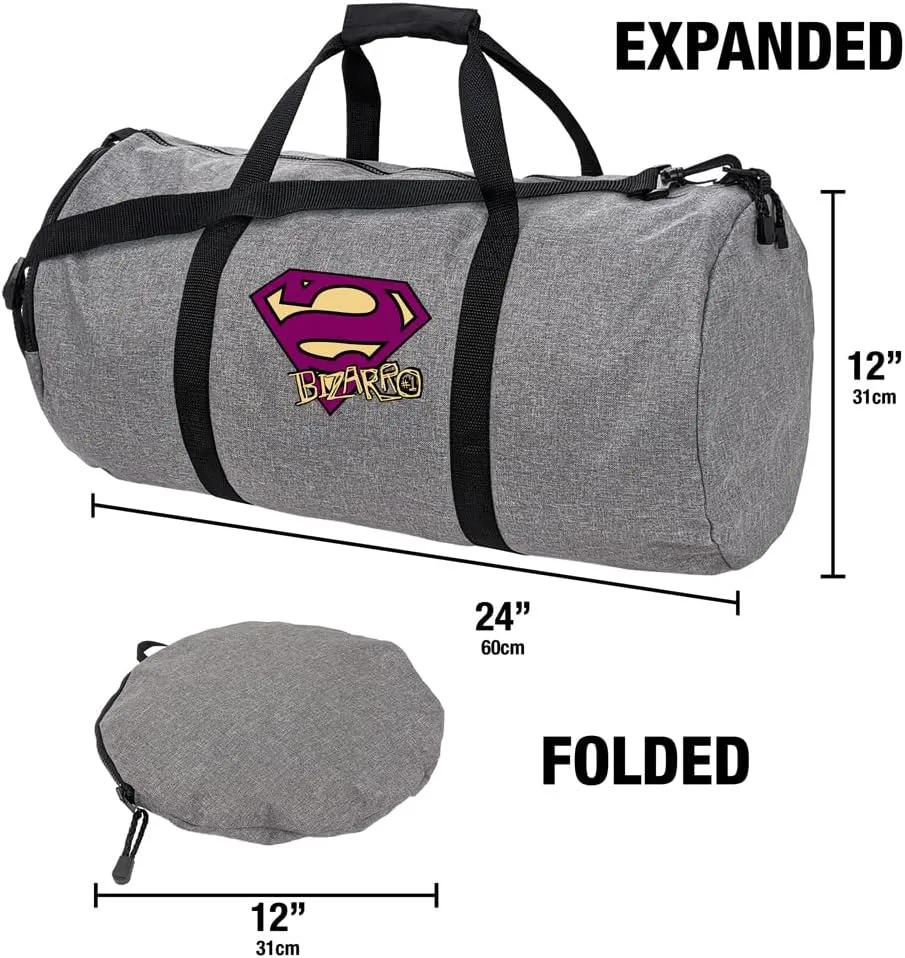 Superman Bizarro Shield Logo Lightweight Duffel Bag for Sports and Gym Packable for Travel