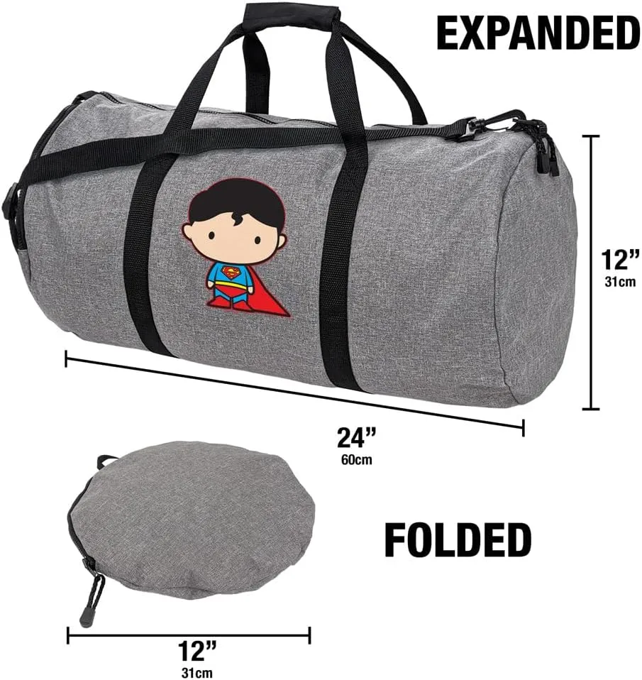 Superman Cute Chibi Character Lightweight Duffel Bag for Sports and Gym Packable for Travel