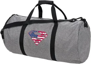 Superman USA American Flag Shield Logo Lightweight Duffel Bag for Sports and Gym Packable for Travel