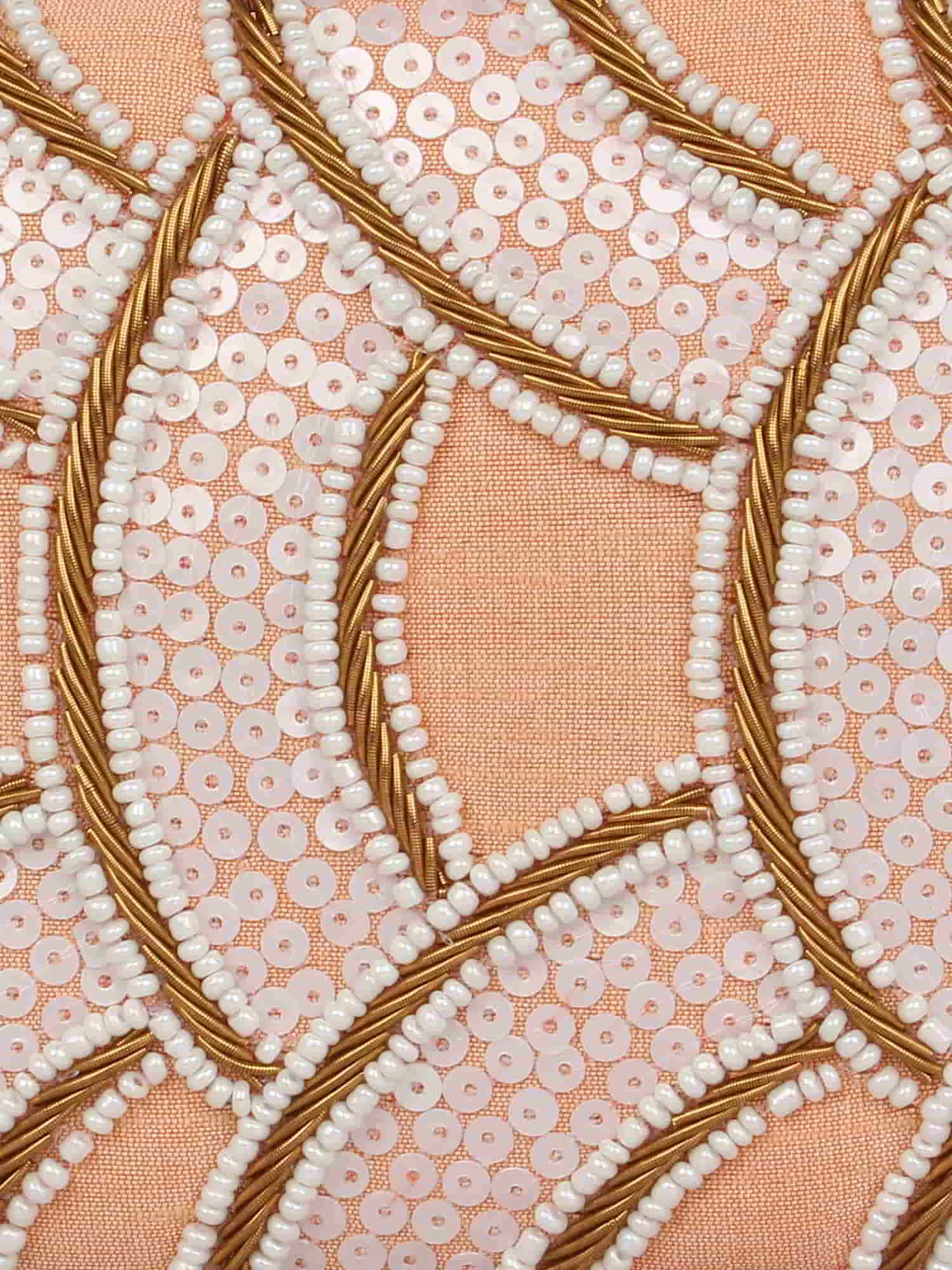 Svelte Sequines Embellished Faux Silk Box Clutch