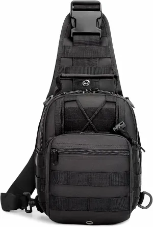 Tactical Shoulder Sling Bag Small Outdoor Chest Pack Backpack for Men Traveling, Trekking, Camping, Sling Backpack(Black)