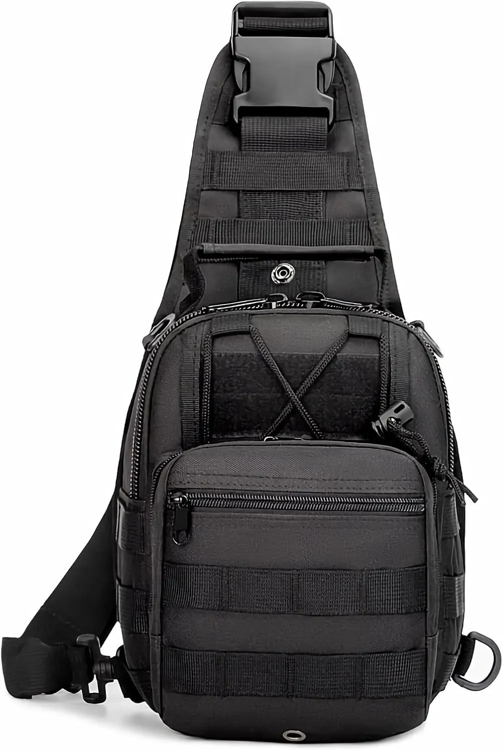 Tactical Shoulder Sling Bag Small Outdoor Chest Pack Backpack for Men Traveling, Trekking, Camping, Sling Backpack(Black)