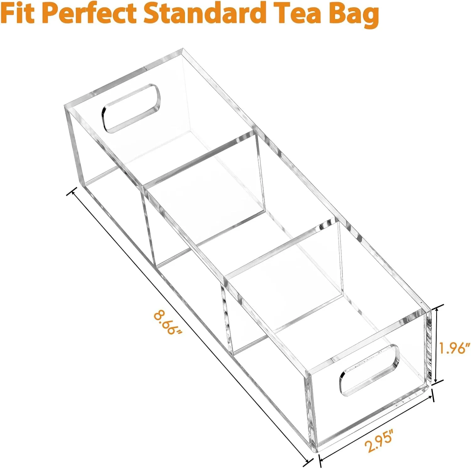 Tea Bag Organizer, Small Clear Tea Bag Holder for Drawer Kitchen Cabinets Pantry Countertops Organizers Storage, BPA-Free Acrylic Coffee Pods, Sugar Packets,Plastic Teabag Bins Home Organizer