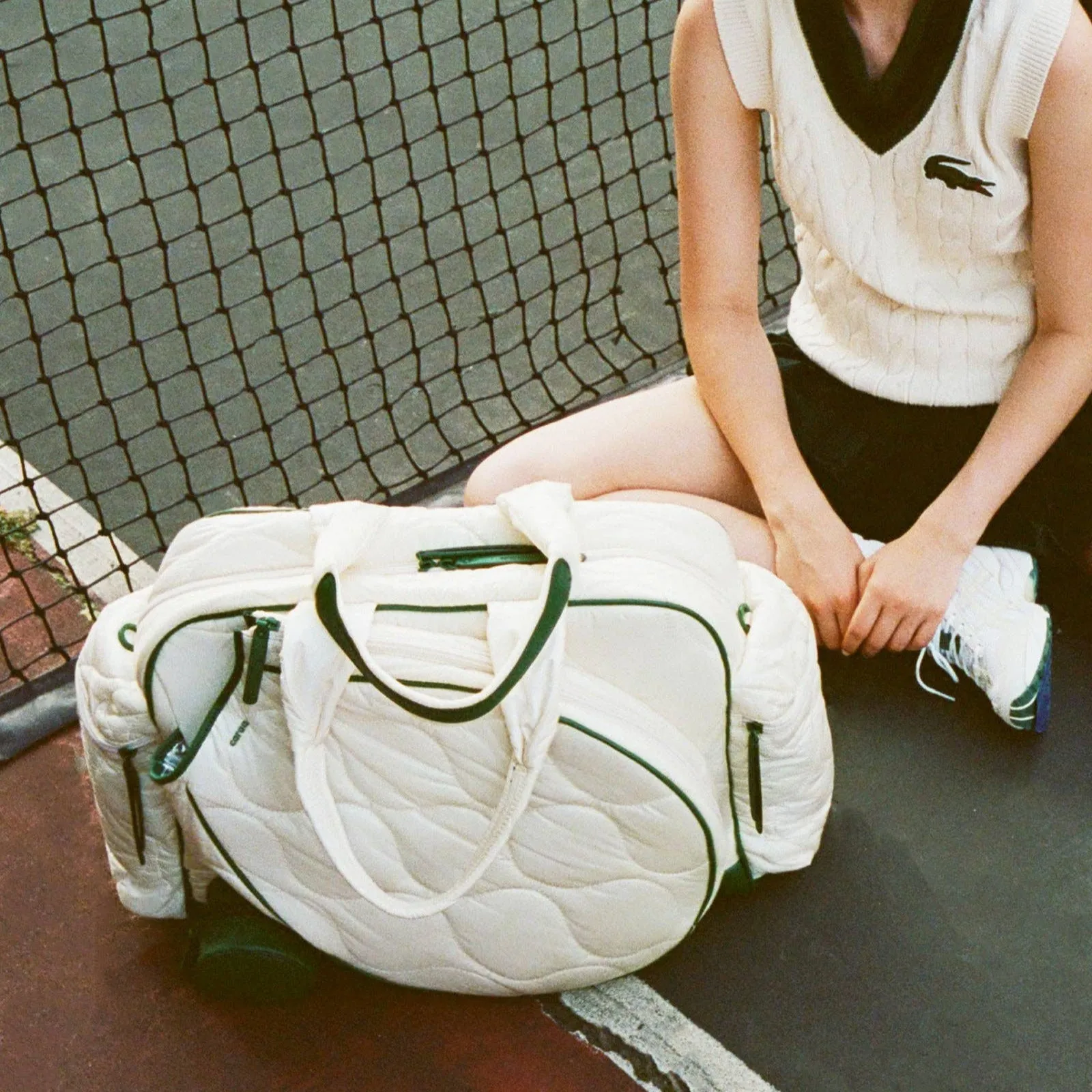 Tennis Quilted Duffel in Ivory
