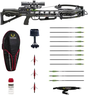 TenPoint Turbo X Crossbow Bundle - 415 FPS - Includes 100-Yard RangeMaster 100 Scope, ACUslide Crank Cocking & Safe De-Cocking System, Accessory Kit & Narrow Soft Case