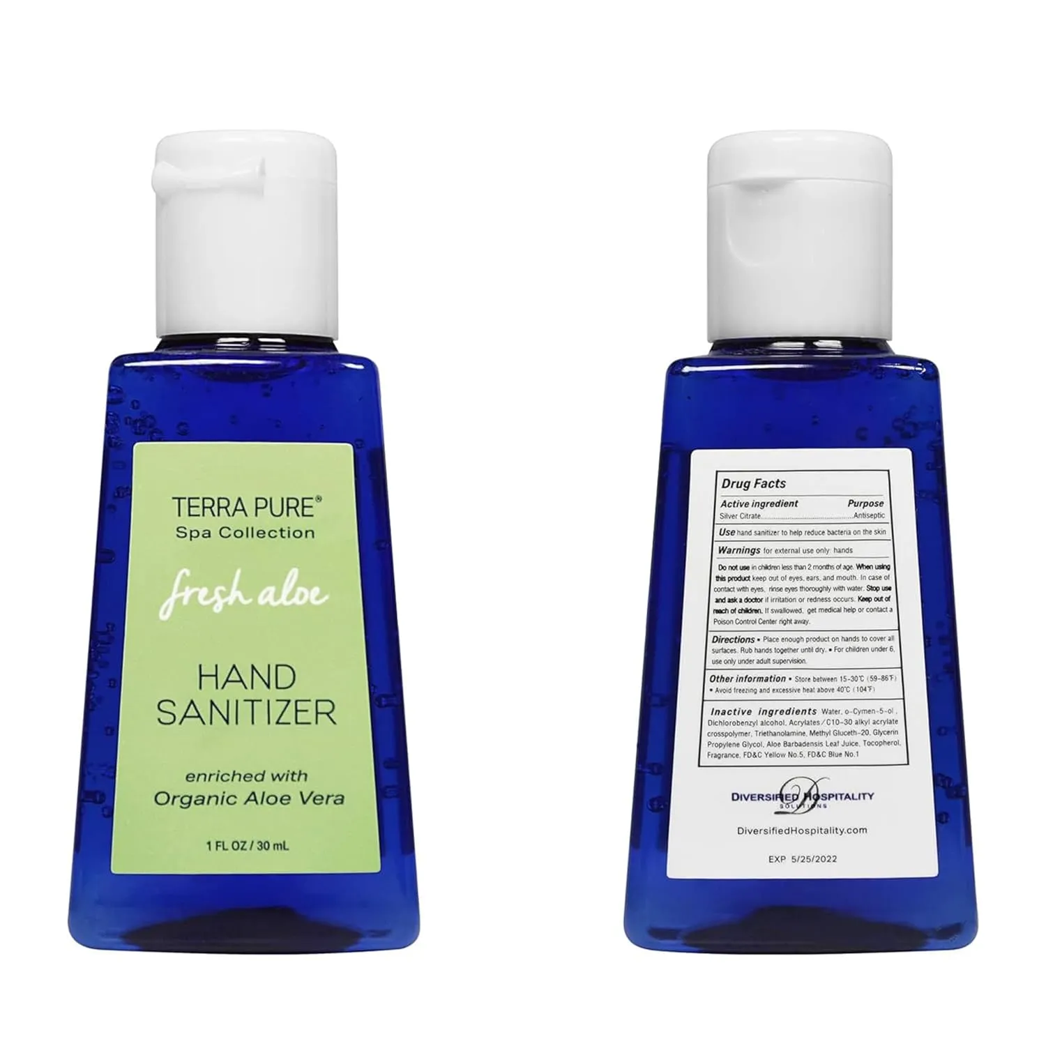 Terra Pure Hotel Hand Sanitizer Gel | Mini Hand Sanitizer Bulk | Alcohol-Free with Organic Aloe Vera | 1oz Bottles | Case of 144