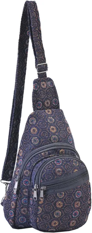THE COLLECTION ROYAL Himalayan Hemp Cotton Crossbody Hippie Boho Sling Chest Backpack Purse Bag Fanny Pack for Men and Women