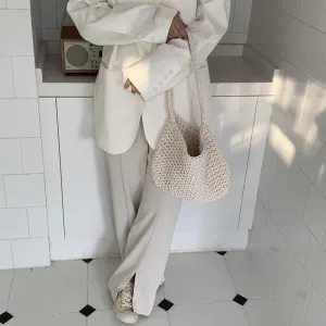 The Large Capacity Of New Fund Of Female Leisure Diy Manual Single Shoulder Bag Hand Woven Beach Bag